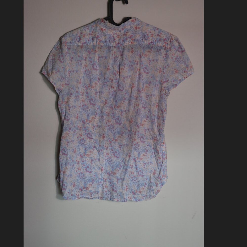 LL Bean Abstract Print Short Sleeve Cotton Top Size XS - Picture 9 of 9